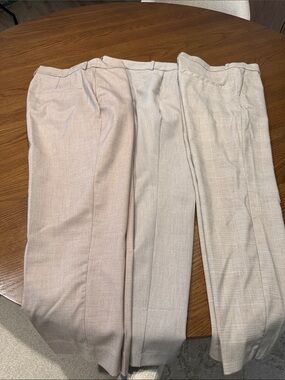 H&M Women’s Light Beige, Sand and plaid Dress Pants Trio